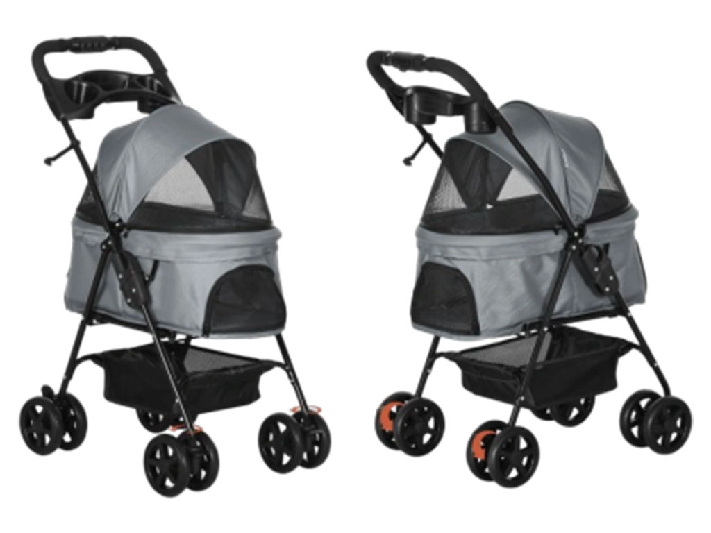 Kočárek pro psy PAWHUT D00-127GY, šedý