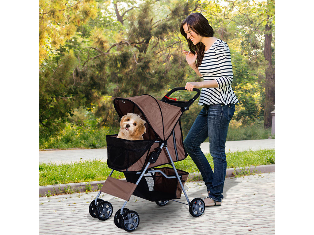 Kočárek pro psy PAWHUT D00-058CF, kávově hnědý