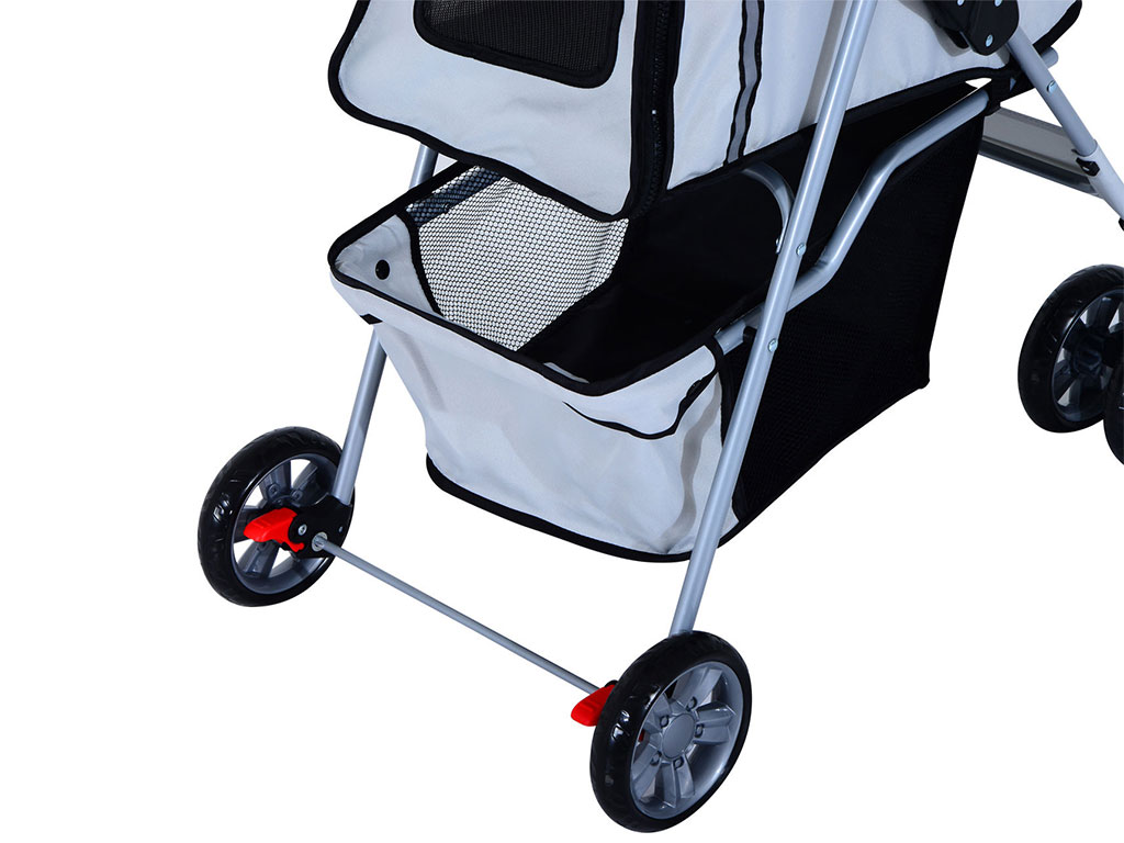 Kočárek pro psy PAWHUT D00-058GY, stříbrný