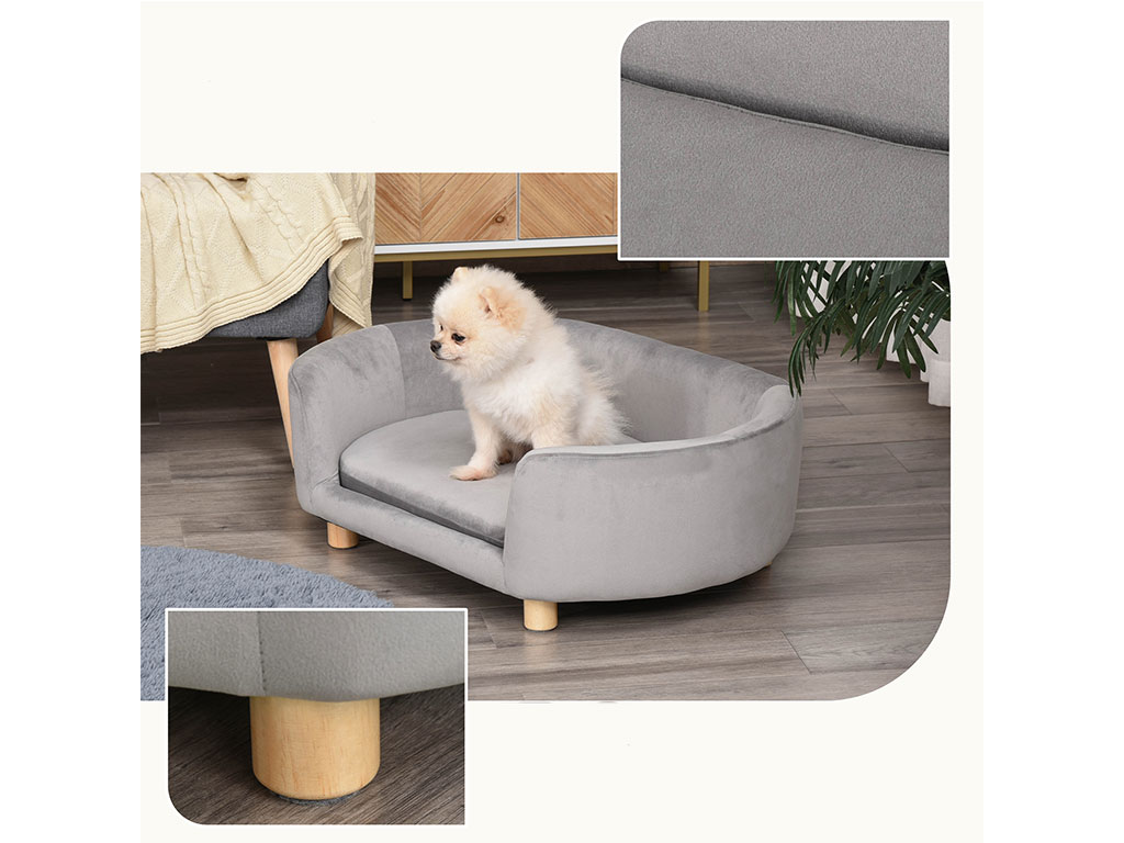 Pohovka pro psy PAWHUT D04-167GY, světle šedá, 86x55x33 cm