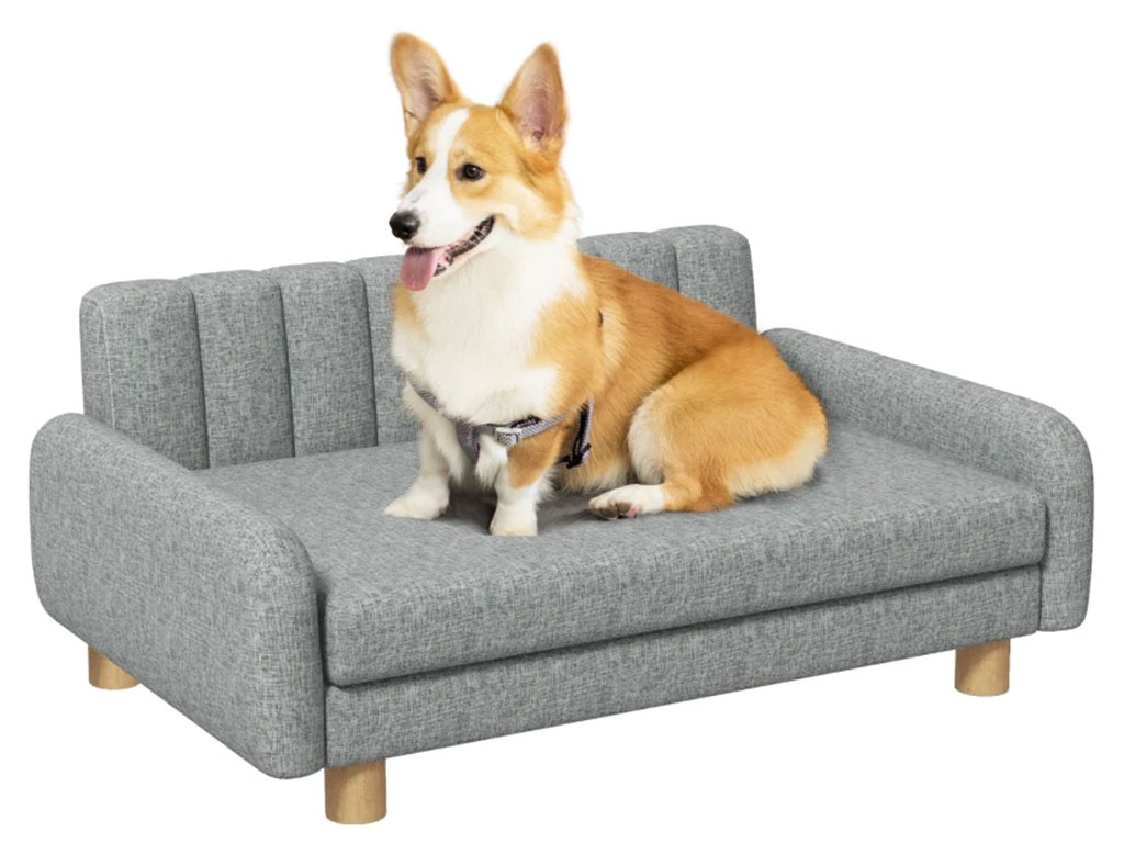 Pohovka pro psy PAWHUT D04-271V00GY, šedá, 94x61x40 cm