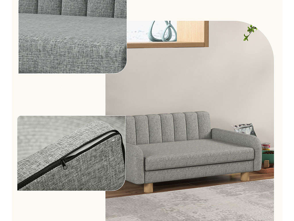 Pohovka pro psy PAWHUT D04-271V00GY, šedá, 94x61x40 cm
