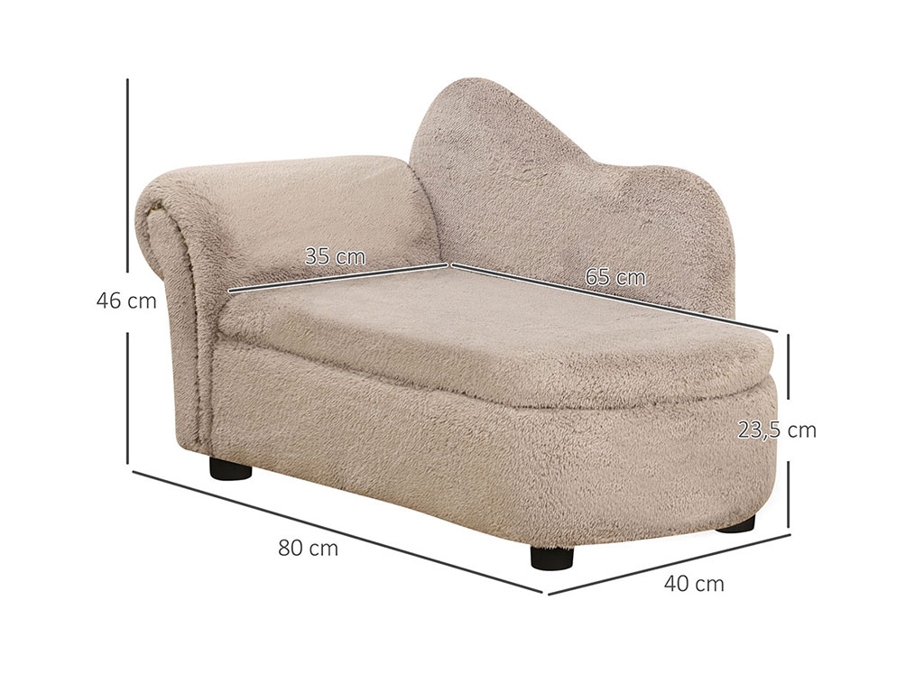 Pohovka pro psy PAWHUT D04-188BG, béžová, 80x40x46 cm