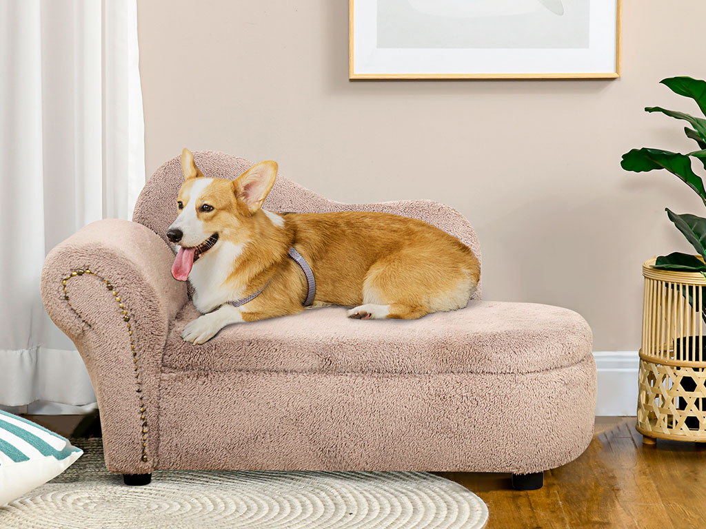 Pohovka pro psy PAWHUT D04-188BG, béžová, 80x40x46 cm