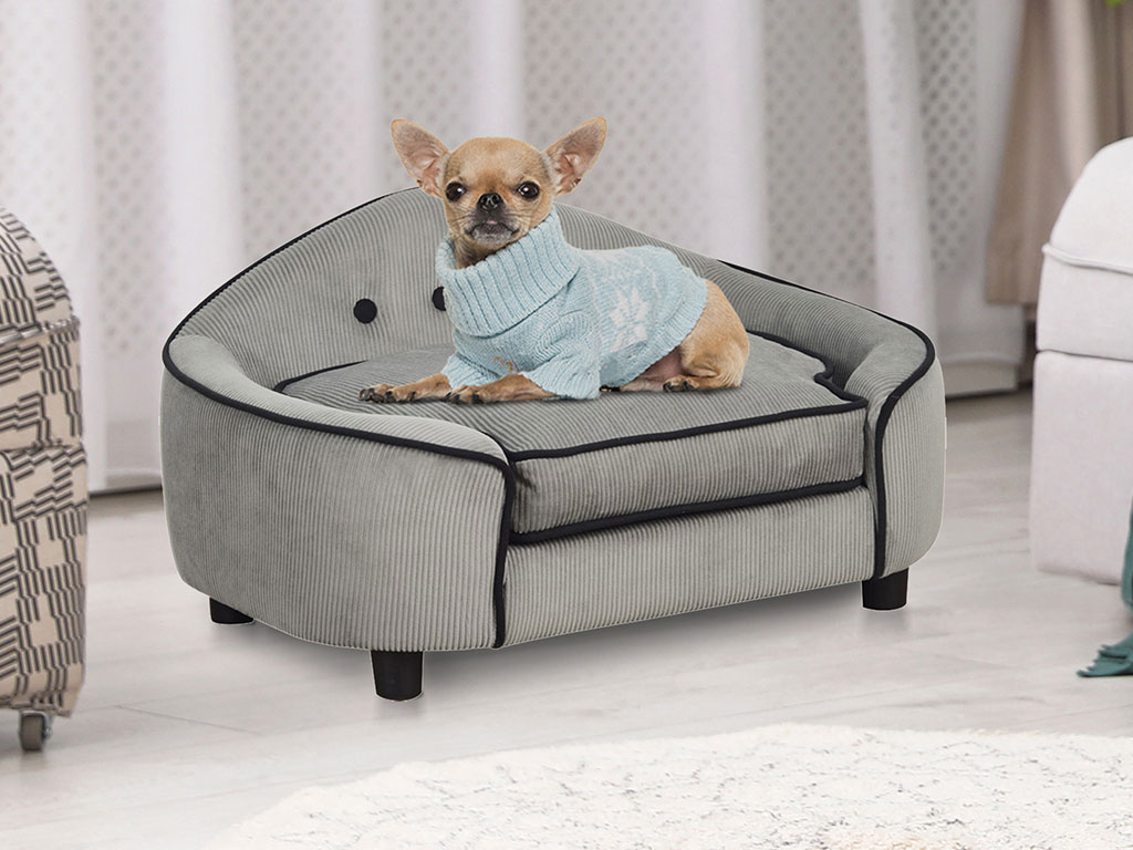 Pohovka pro psy PAWHUT D04-141, šedá, 66,5x45x35,5 cm