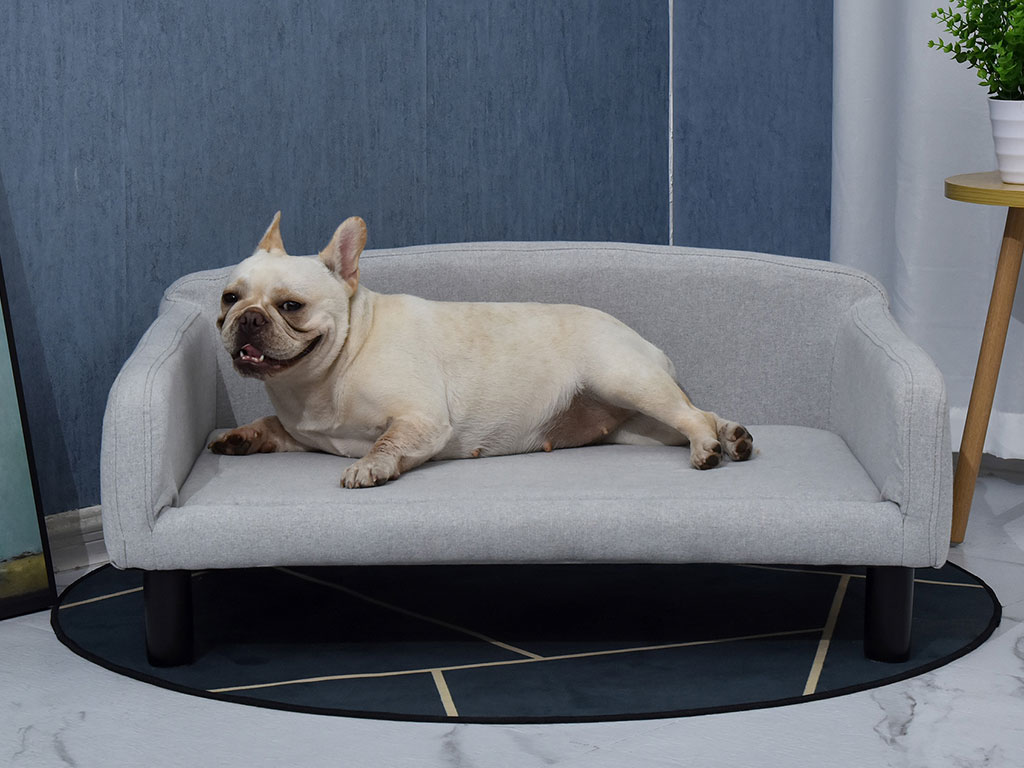 Pohovka pro psy PAWHUT D04-149, světle šedá, 82x54x36 cm