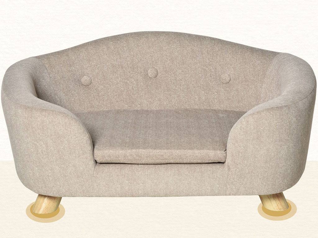 Pohovka pro psy PAWHUT D04-196CW, krémově bílá, 70x47x30 cm