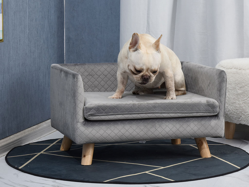 Pohovka pro psy PAWHUT D04-159CG, tmavě šedá, 64x45x36 cm