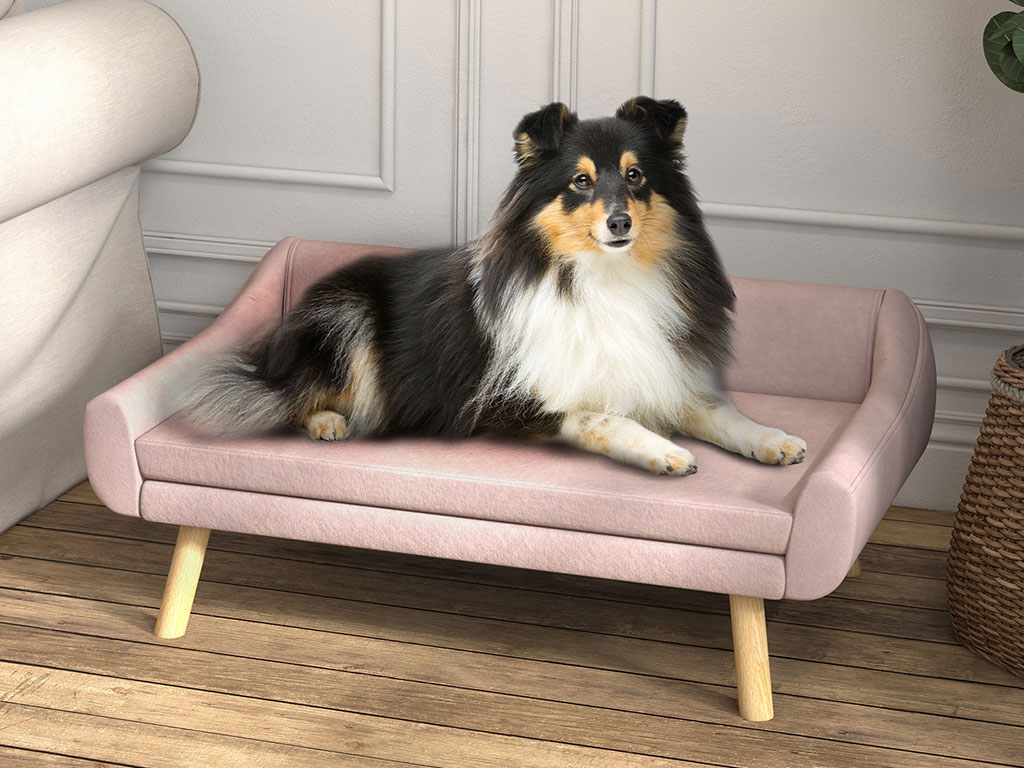 Pohovka pro psy PAWHUT D04-269V00PK, růžová, 102x58,5x42,5 cm