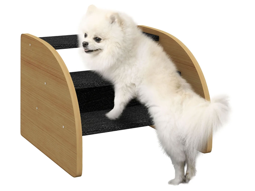 Schůdky pro psy a kočky PAWHUT D06-185V00AK, černé, 38,5x38,5x30 cm