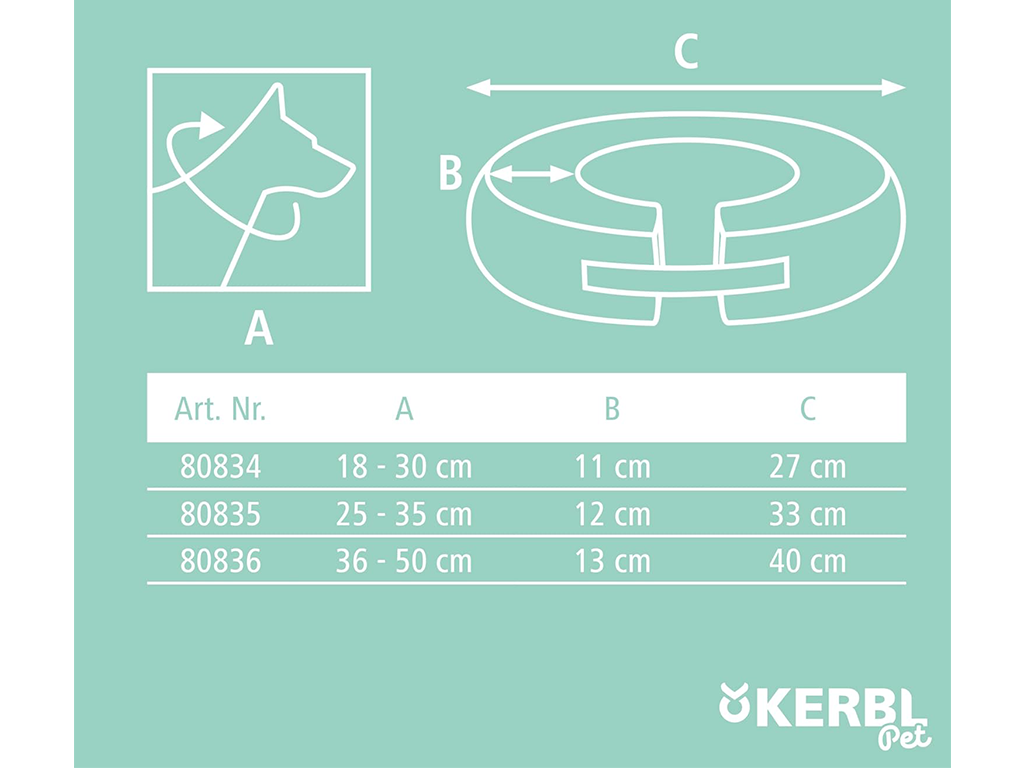 Nafukovací ochranný límec pro psy KERBL 80835 SURGICAL COLLAR, 25-35 cm, modrá