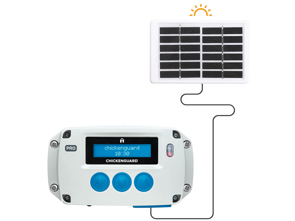 Automatické otevírání a zavírání kurníku CHICKEN GUARD PRO SOLAR