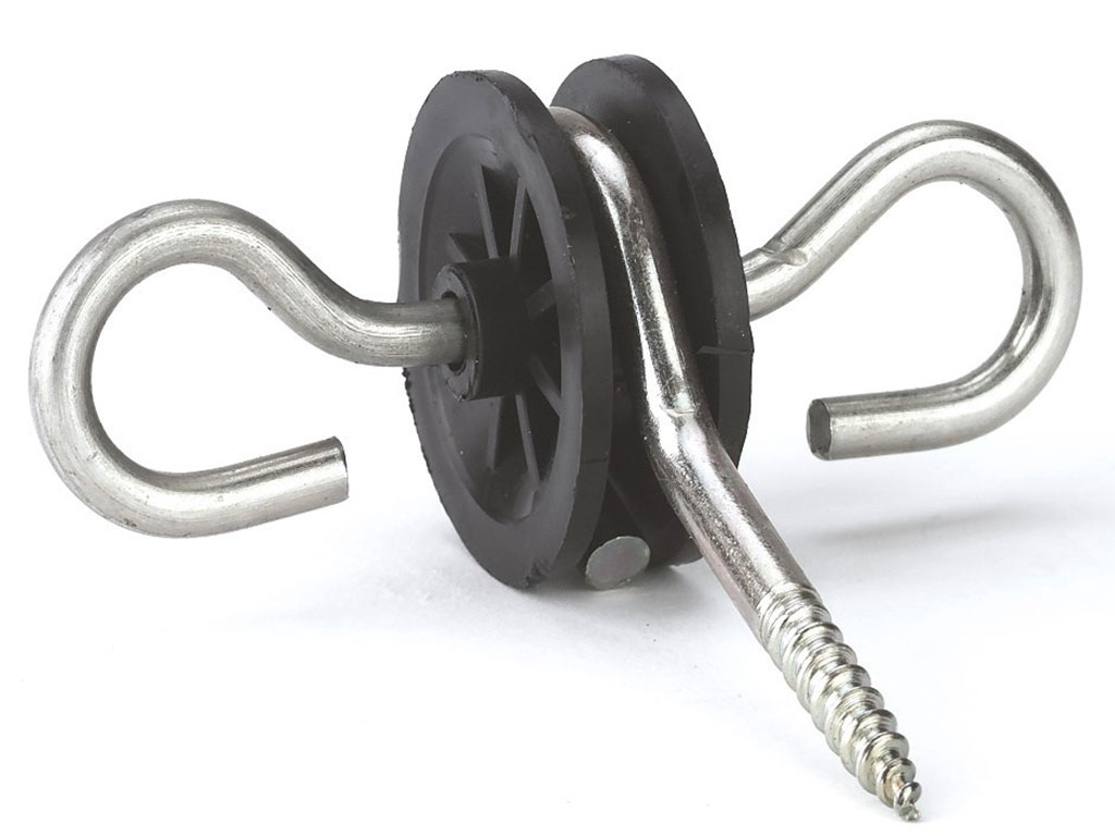 Bránový izolátor pro elektrický ohradník KERBL 44248, 2 háčky, s vrutem, Ø 6 mm