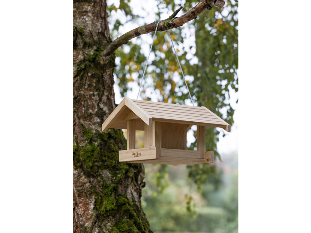 Závěsné krmítko pro ptáky KERBL 87047 LEITENBERG, dřevo 40x32x24,5 cm