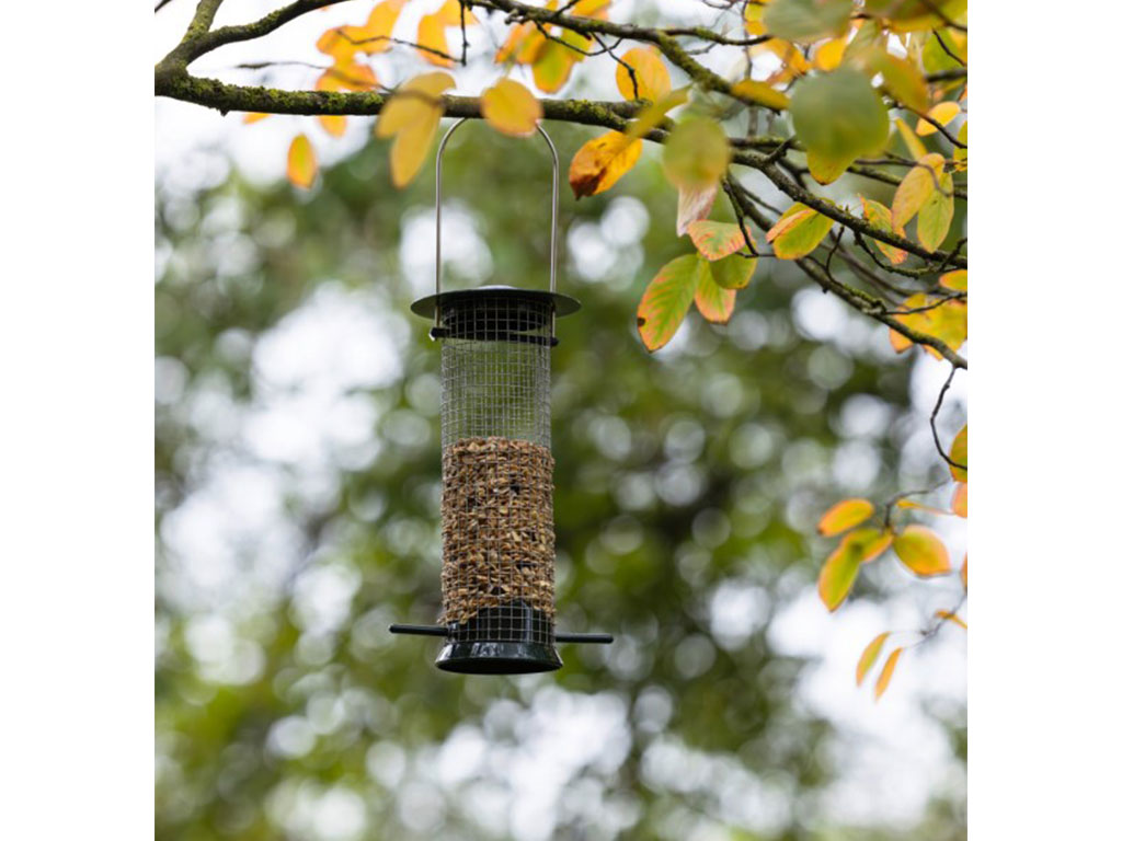 Závěsné krmítko pro ptáky KERBL 87046 BASIC, plast/kov 13,5x13,5x25 cm