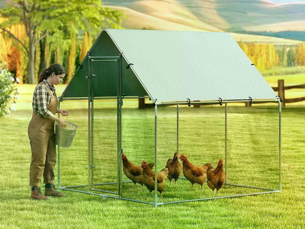 Výběh pro drůbež PAWHUT D51-435V04SR 2x2x2m