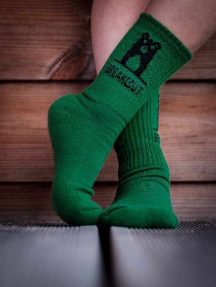 dětské merino ponožky zelené breakout