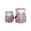 Kalhotková plenka (M) - Vínové a bílé květy SZ, sv.růžový velur