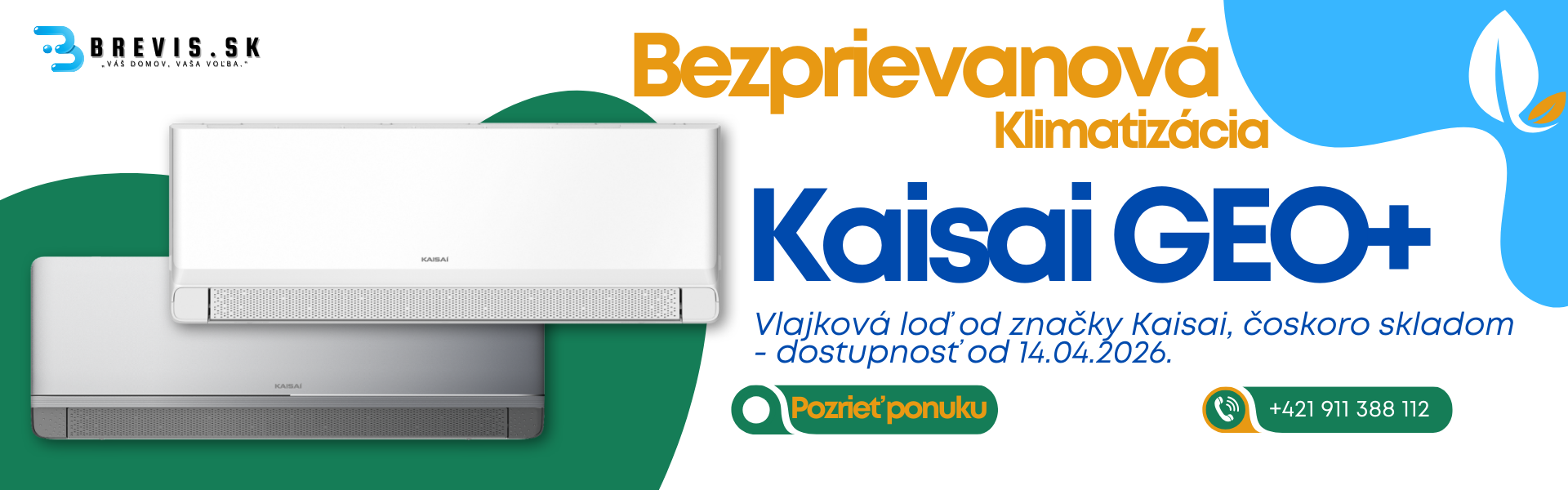 Bezprievanová klimatizácie Kaisai GEO+