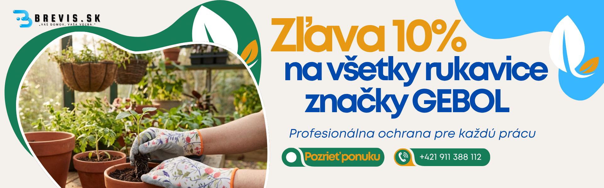 Zľava 10 percent na rukavice značky Gebol