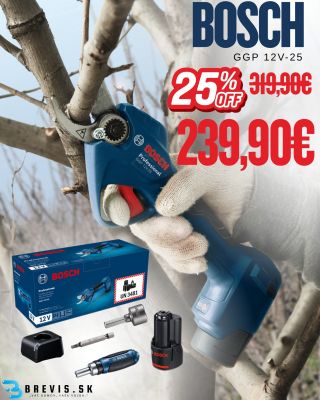 Hľadáte spoľahlivé pomôcky na prácu okolo domu a záhrady? 🌿🔧 Teraz jedna konkrétna pecka v akcii: 🔥 BOSCH GGP 12V-25...