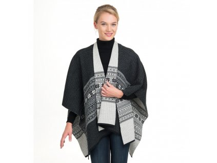 vrikke setesdal poncho s norskym vzorem 100 merino vlna