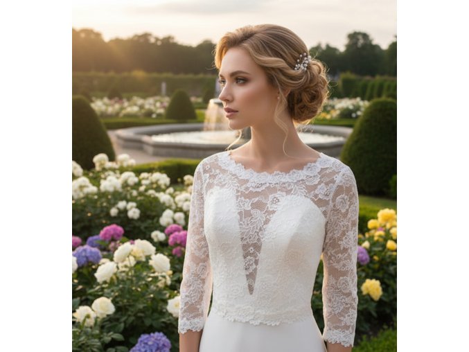 BD-93 svatební bolerko krajkové