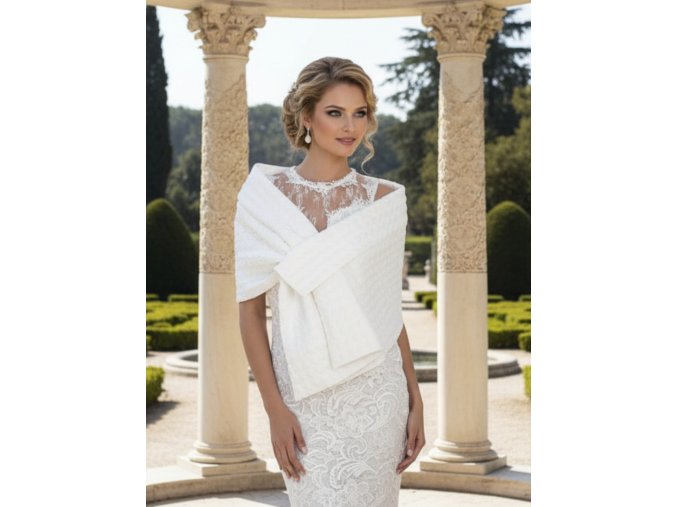 SD-156 bílý svatební šál