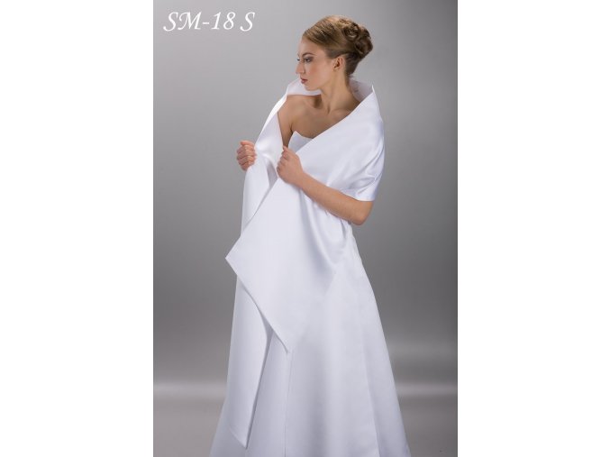 SM-18S bílý šál přes ramena