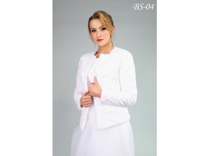 BS-04 bílý prošívaný kabát