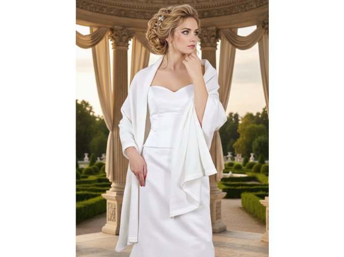 BSP-52 bílý svatební šál