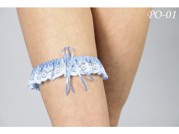 PO-01 svatební podvazek modrý