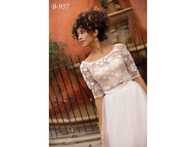 B-957 svatební bolerko krajkové