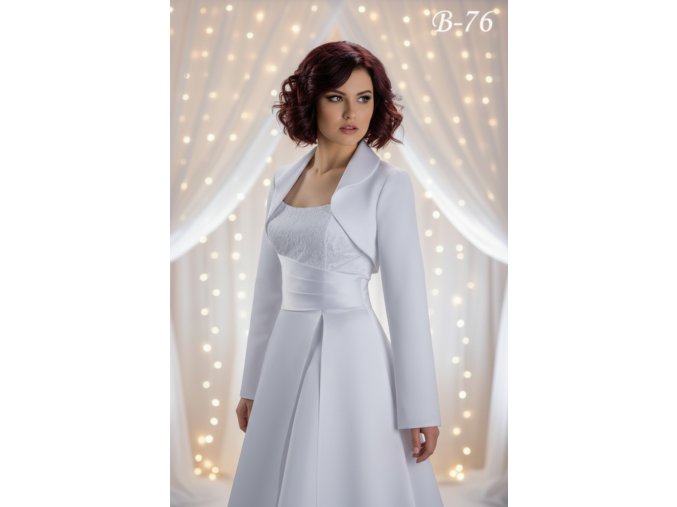 B-76 bílé bolerko s dlouhým rukávem