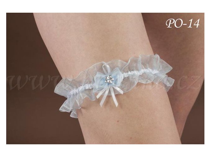 PO-14 modrý podvazek na svatbu