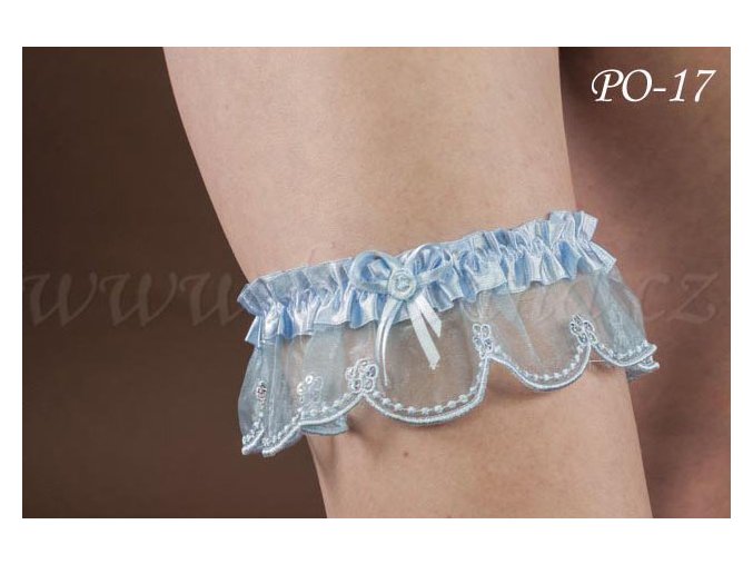 PO-17 modrý podvazek na svatbu