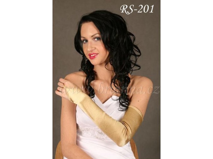 Dlouhé dámské společenské rukavičky - zlaté: RS-201