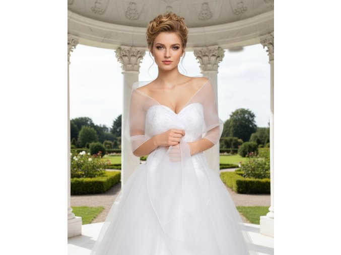 SD-114 bílý šál přes ramena