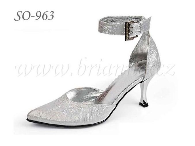 Svatební boty s mačkaným efektem - stříbrné: vel. 34, doprodej