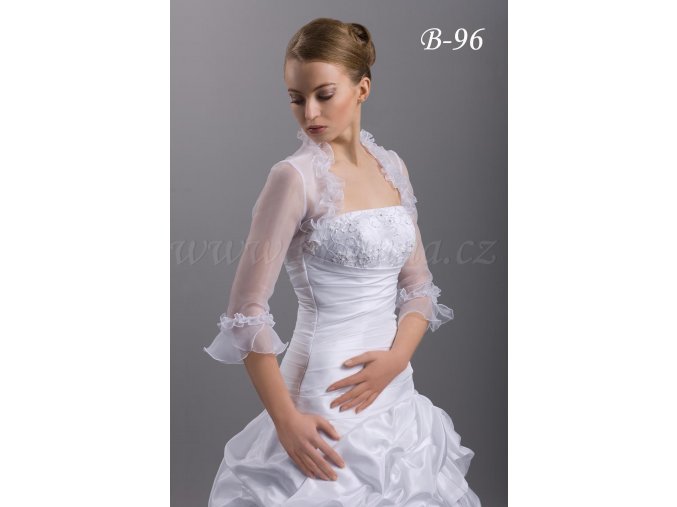 Romantické svatební bolerko B-96 - ivory, vel. L