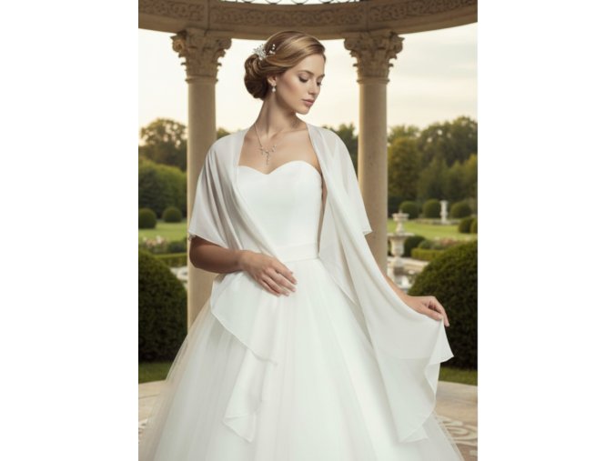 SM-45 bílý šál přes ramena