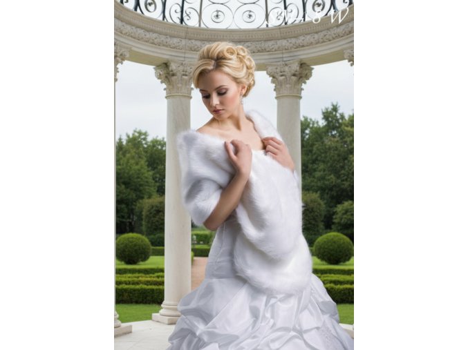 SM-18W bílý šál přes ramena