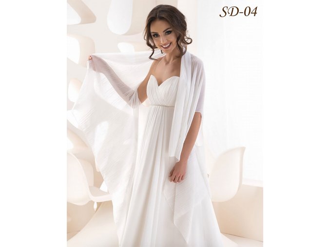 SD-04 bílý šál přes ramena