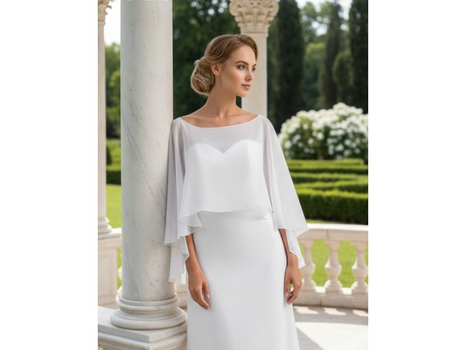 BF-193 bílá pelerína na svatbu