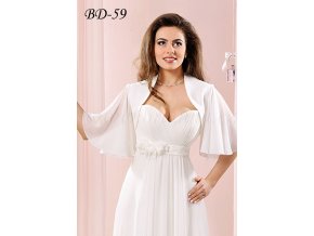 Svatební bolerko s šifonovými rukávy - bílé: BD-59, vel. 2XL