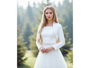 BS 22-bílé bolerko s dlouhým rukávem