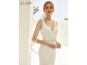 Elegantní svatební závoj s třpytivým lemem: ZL-429