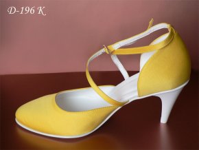 Jednoduché svatební boty s křížovým zapínáním - tmavě žluté