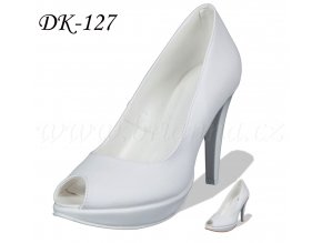 DK-127 bílé lodičky na platformě