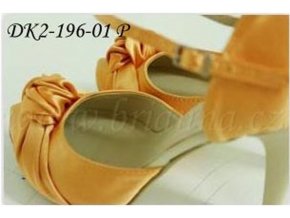 Saténové svatební boty s ozdobným uzlem - pomerančové